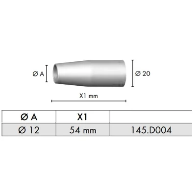 MDR155 GÁZTERELŐ, 54 mm hosszú kivitel, menetes