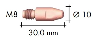 M8/D10/30 Áramvezető 1.2mm CuCrZr