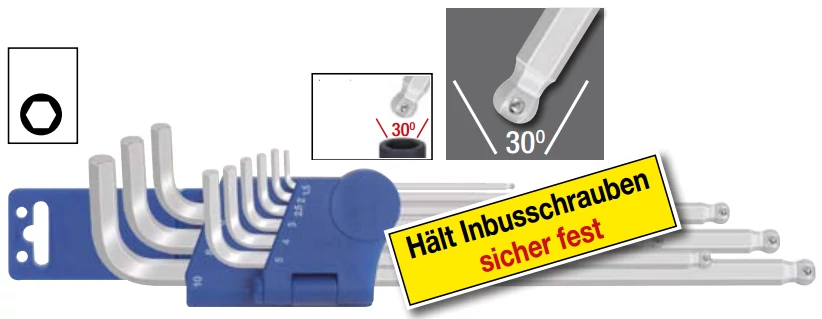 Metrikus hatszögkulcs klt. extra hosszú, tartógolyóval 1,5-10mm, 9db