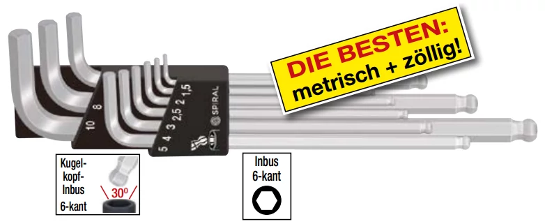 Metrikus hatszögkulcs klt. gömbvégű fejjel, közép hosszú, 1,5-10mm, 9db