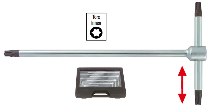Torx 3 végű kulcs klt. csúszó T-szárral