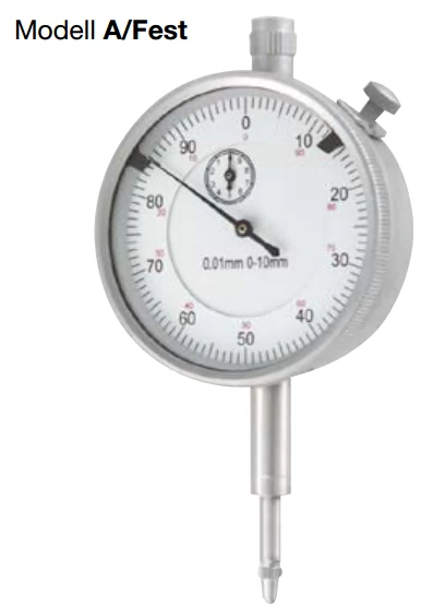 Mérőóra, pontosság: 0,01mm; 0-10mm; ¤58mm Modell A-rögzítőcsavarral