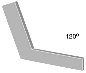 Hatszögletű laposszög 120°